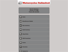 Tablet Screenshot of motorcycles-unlimited.com